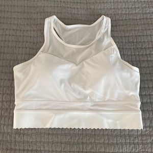 Sports bra with mesh straps.
